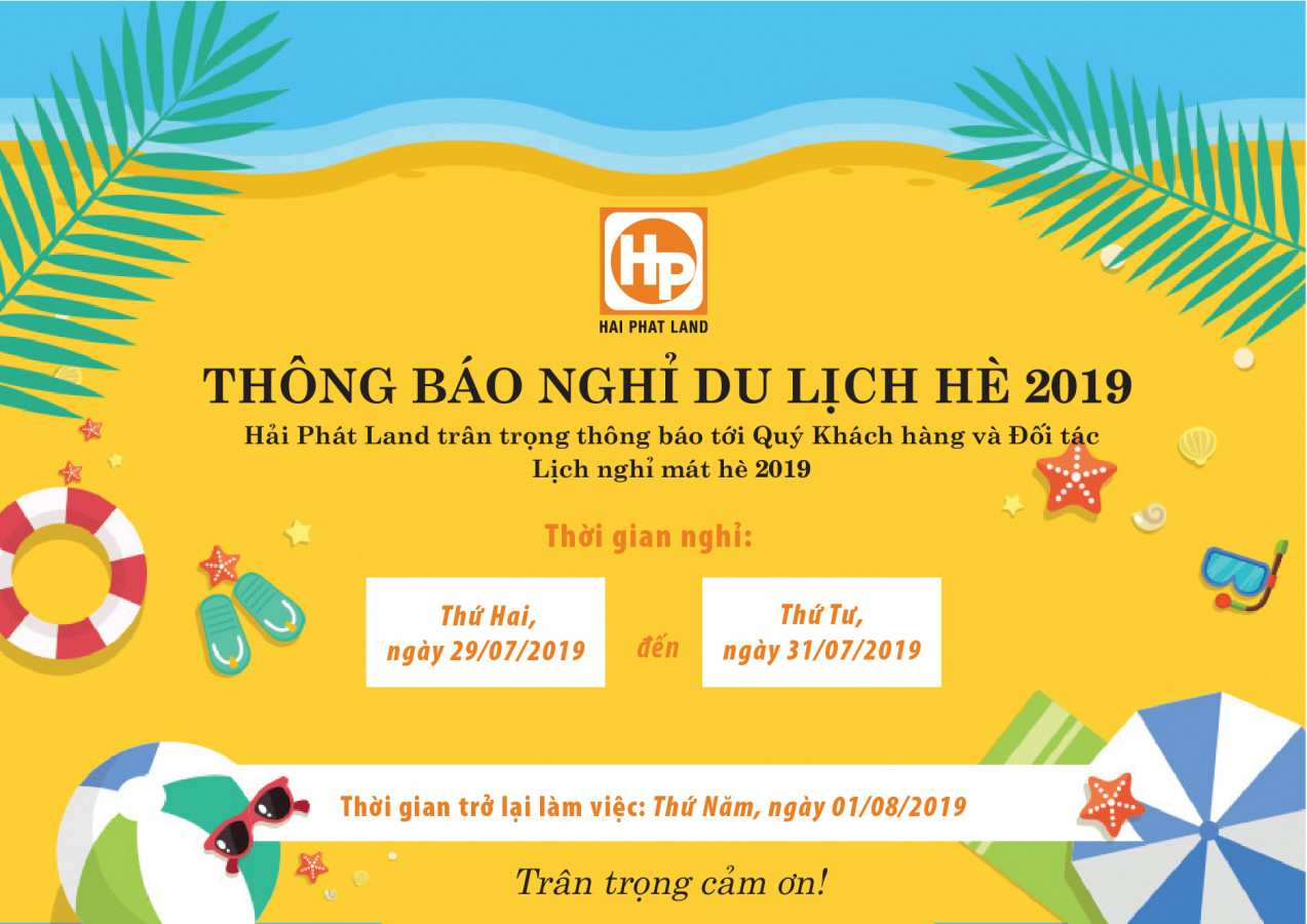 Thông báo: Lịch nghỉ mát hè 2019