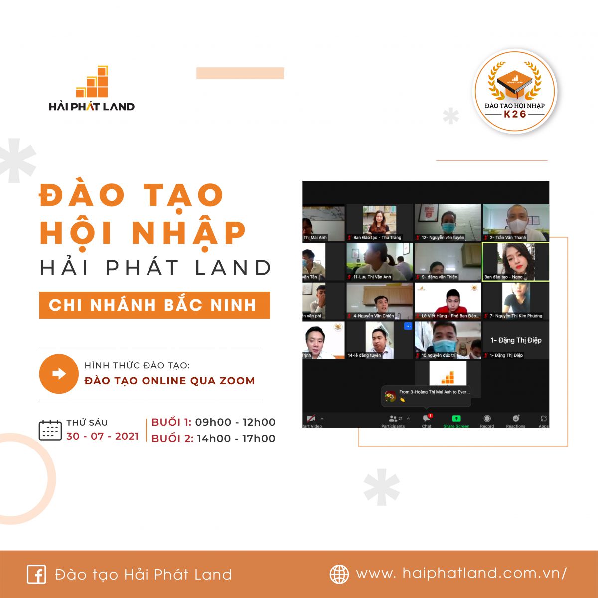 HẢI PHÁT LAND TỔ CHỨC CHƯƠNG TRÌNH "ĐÀO TẠO HỘI NHẬP VĂN HOÁ HẢI PHÁT LAND" - KHOÁ 26 CHO CHI NHÁNH BẮC NINH