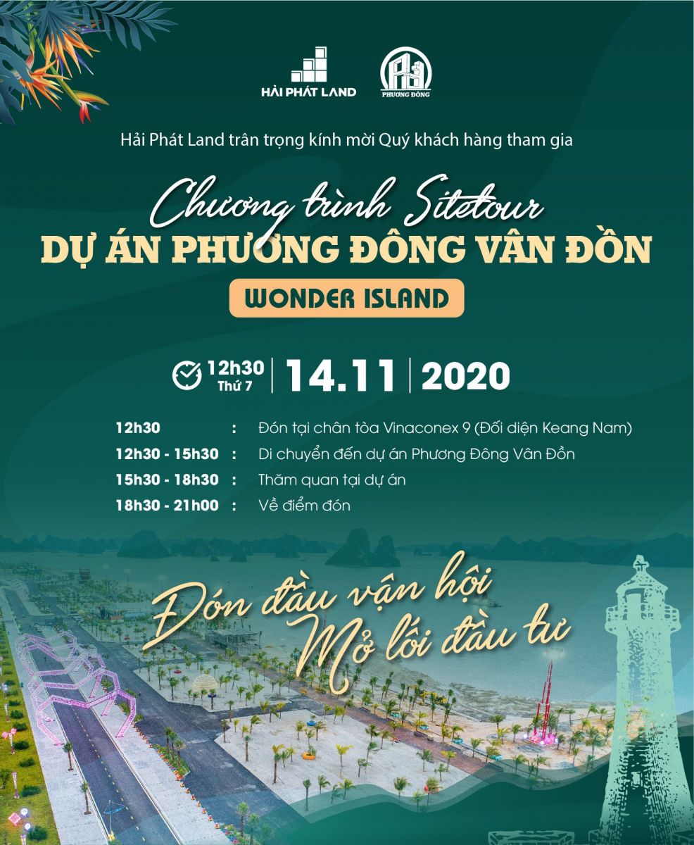 Chương trình sitetour dự án Phương Đông Vân Đồn - Wonder Island